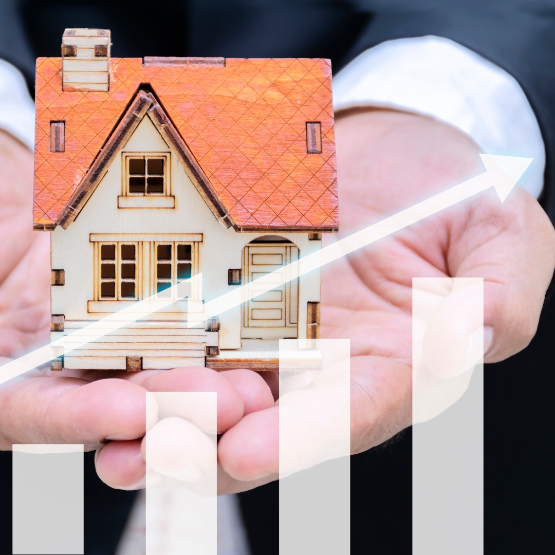 Graph showing house prices rising